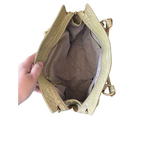 Brahmin Elouise Womens Chartreuse Croc Embossed Leather Shoulder Bag Satchel - Picture 13 of 16